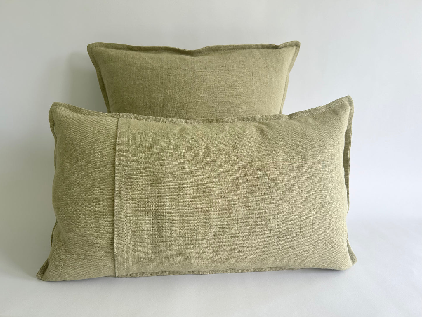 pure linen cushion in sage
