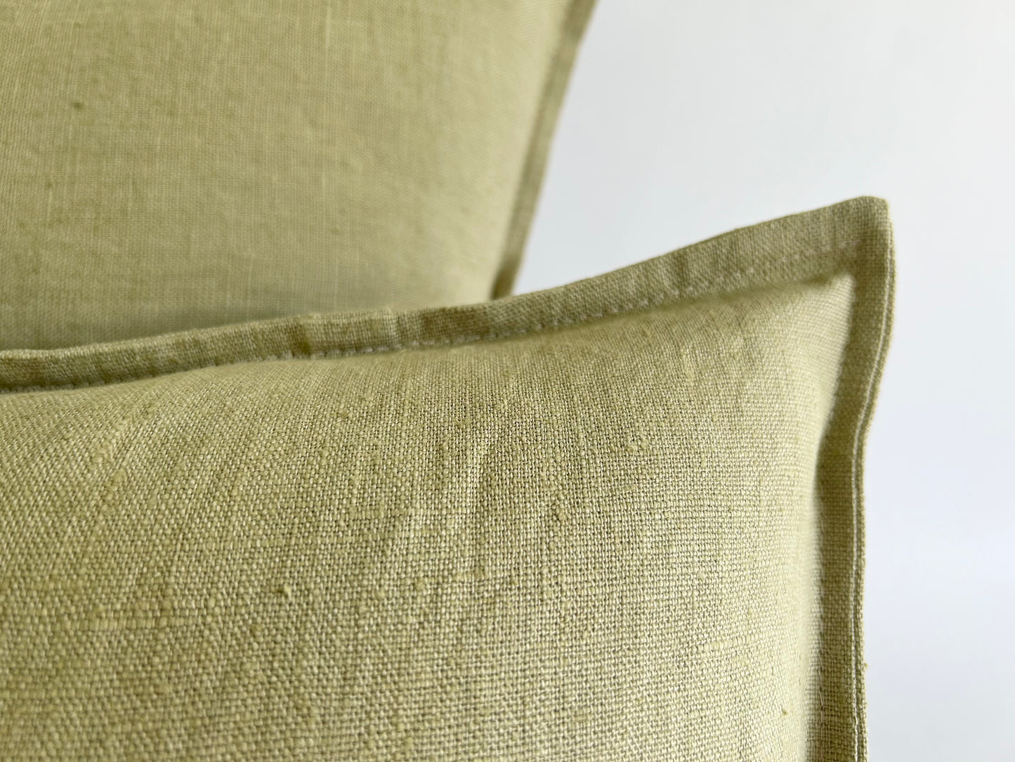 pure linen cushion in sage