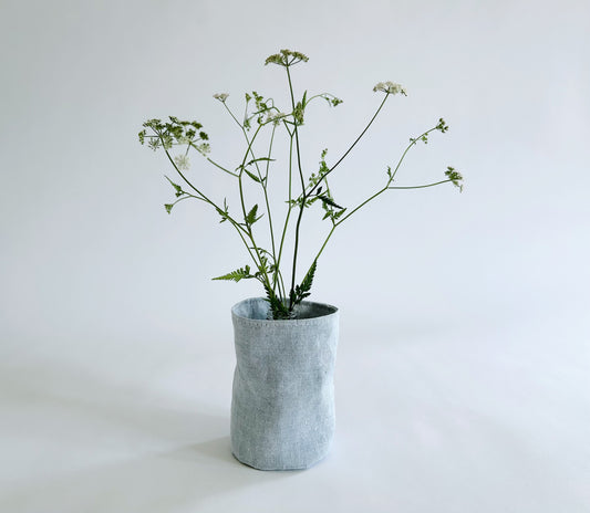 pure hemp posy pot in pale denim