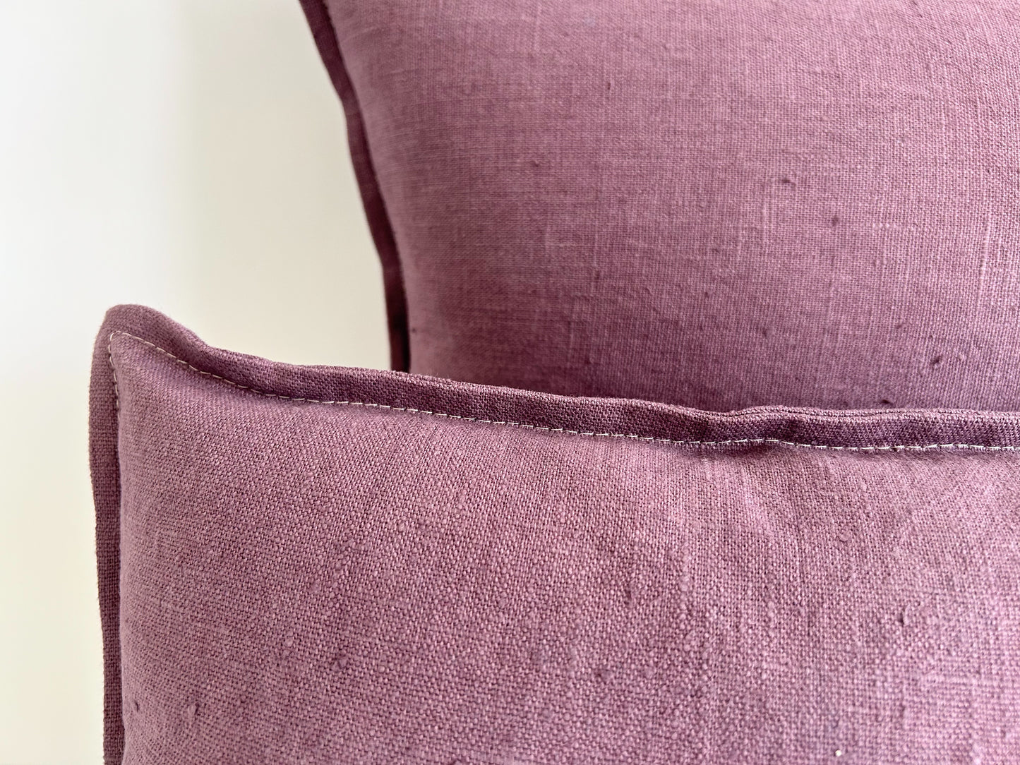 pure linen cushion in purple