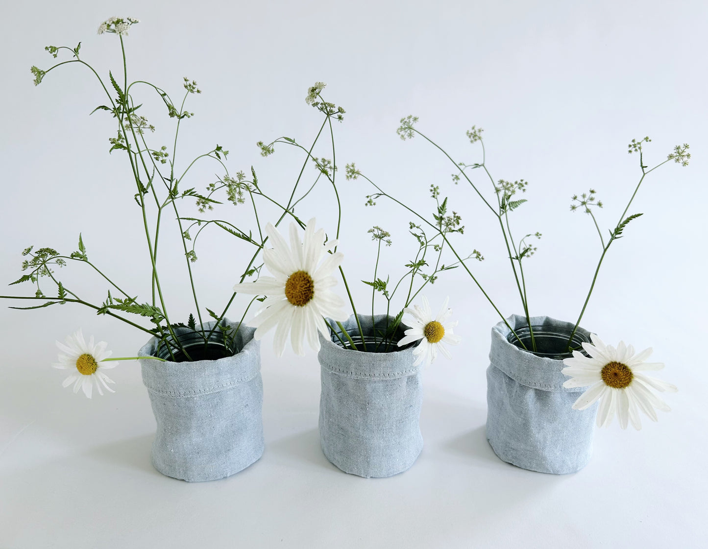 pure hemp posy pot in pale denim