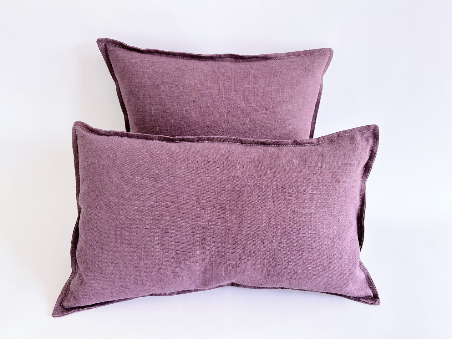 pure linen cushion in purple