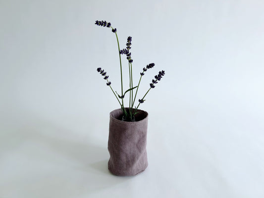 pure linen posy pot in lilac