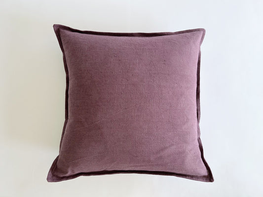 pure linen cushion in purple