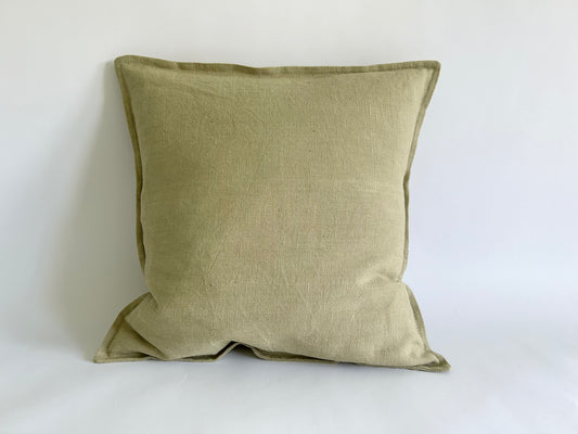 pure linen cushion in sage