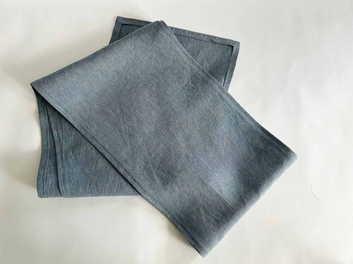 pure hemp table runner in denim