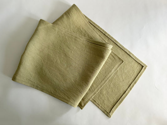 pure linen table runner in sage