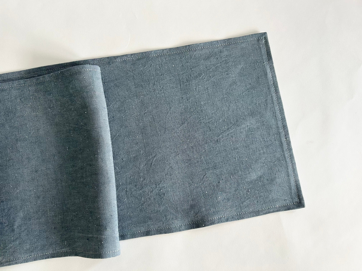 pure hemp table runner in denim