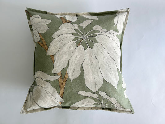 recycled cotton cushion in large flower sage